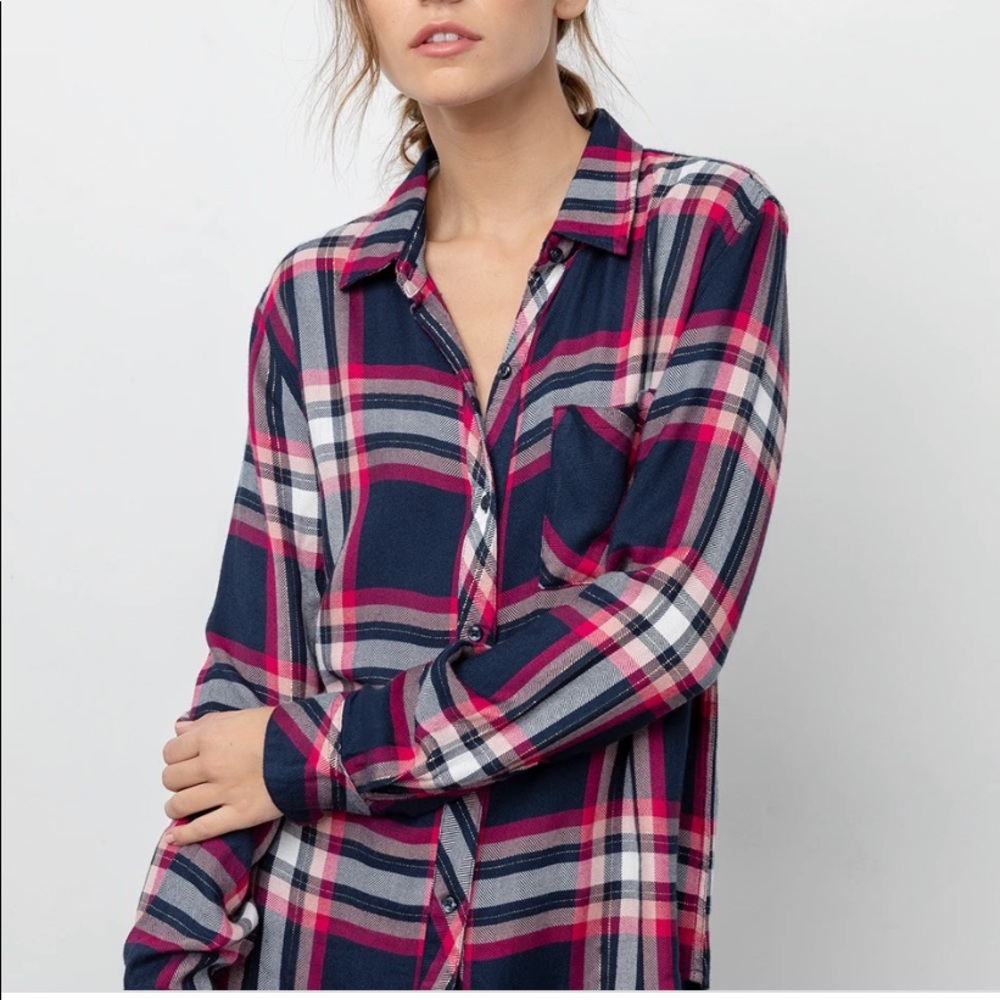 Rails “Hunter” Fuscia, Pink & Navy Buttondown Shi… - image 4